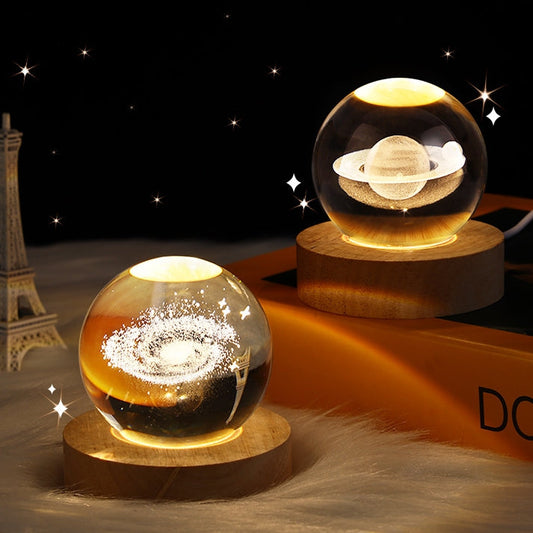 LED Night Light Milky Way Galaxy Solar System Crystal Ball