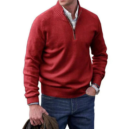 Men's Cashmere Zipper Basic Sweater
